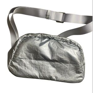 A New Day Crossbody/Belt Bag - Silver Puffer Nylon - NEW
